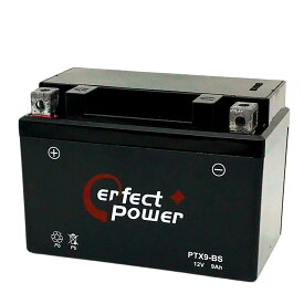 パーフェクトパワー PTX9-BS バイクバッテリー 充電済【互換 YTX9-BS DTX9-BS FTX9-BS GTX9-BS】 即使用可