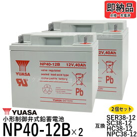 2個セット　台湾ユアサ YUASA NP40-12B【互換 NP38-12 SER38-12 SC38-12 HC38-12 NPC38-12）