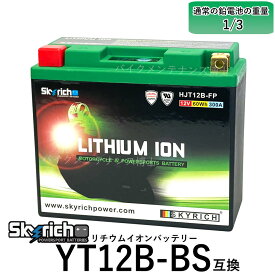 SKYRICH HJT12B-FP リチウムイオンバッテリー【互換 ユアサ YT12B-BS YT12B-4 FT12B-4 GT12B-4】即使用可能