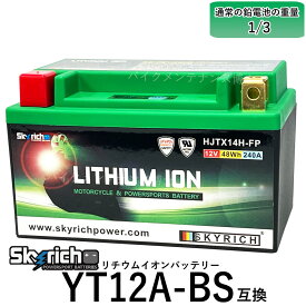 SKYRICH HJTX14H-FP リチウムイオンバッテリー【互換 ユアサ YT12A-BS FT12A-BS GT12A-BS】即使用可能