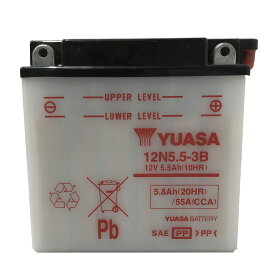 台湾 ユアサ YUASA 12N5.5-3B バイク用バッテリー 開放型 【互換 GSユアサ 12N5.5-3B】