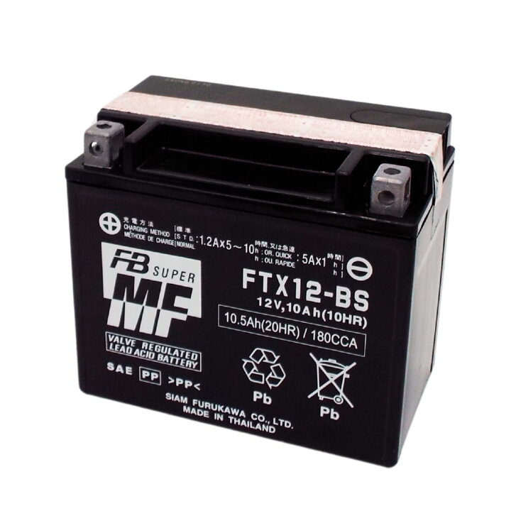 楽天市場】古河電池 FTX12-BS MF バイクバッテリー【互換 ユアサ YTX12 