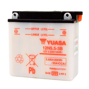 ��p���A�T YUASA 12N5.5-3B �J���^�o�C�N�p�o�b�e���[ �t�ʁy�݊� GS���A�T 12N5.5-3B�z
