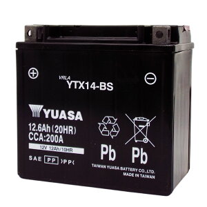 pAT YUASA YTX14-BS oCNobe[y݊ GTX14-BS FTX14-BS DTX14-BSz[dρ@gp\