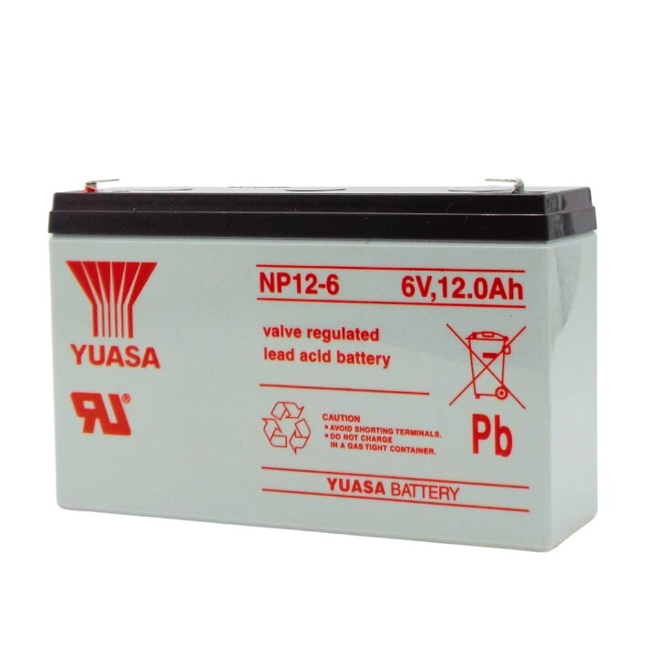 楽天市場】台湾 ユアサ YUASA NP12-6 シールドバッテリー 小形制御弁式 YUASA NP6-12B 12V 26Ah バッテリー2個セット