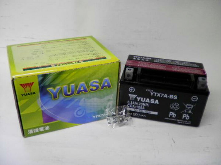 楽天市場】台湾 YUASA ユアサ YTX7A-BS バッテリー【互換 DTX7A-BS FTX7A-BS GTX7A-BS】アドレスV125 マジェスティ125 シグナスX ヴェクスター125 初期充電済 即使用可能 : バイクメンテナンス博士 楽天市場】台湾 YUASA ユアサ YTX7A-BS バッテリー【互換 DTX7A-BS FTX7A-BS GTX7A-BS】アドレスV125 マジェスティ125 シグナスX ヴェクスター125 初期充電済 即使用可能 : バイクメンテナンス博士
