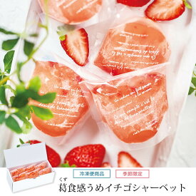 【季節限定】【ママ工房】葛食感うめイチゴシャーベット スイーツ シャーベット 手作り スイーツ ひんやりスイーツ【同梱不可 冷凍便】
