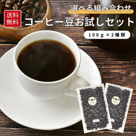 コーヒー豆 お試しセット 送料無料 専門店 コーヒー 焙煎したて 100g×2袋 飲み比べ お買得 ネコポス おうちカフェ 珈琲 自家焙煎 全国送料無料 自宅用