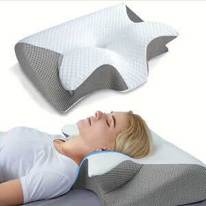 頚椎枕、首の痛みのための2 in 1エルゴノミックコンツア整形枕、側面背面腹部寝台用のコンツア支持枕頚椎安定型 頭痛 枕 横向き寝 痛み 頚椎 牽引 首 頸椎サポート 誕生日 プレゼント 母の