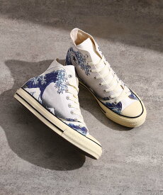 CONVERSE ALL STAR R UKIYOEPRINT HI(31310151)【コンバース オールスターR 浮世絵プリント】国内正規品 メンズ シューズ フットウェア 靴 カジュアル ストリート ハイカット ホワイト 葛飾北斎 冨嶽三十六景 神奈川沖浪裏 美術 アート 和風 白スニーカー