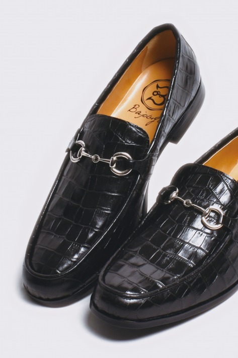 レザービットローファー　クロコダイル　ブラック　国産天然皮革　本革　革靴　メンズシューズ　BajoLugo　バジョルゴ（03-2-6-bl） |  BajoLugo Jr