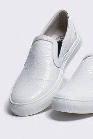 レザースリッポン　スター　ホワイト　国産天然皮革　本革　革靴　メンズシューズ　BajoLugo　バジョルゴ（B1-2-1902-05）