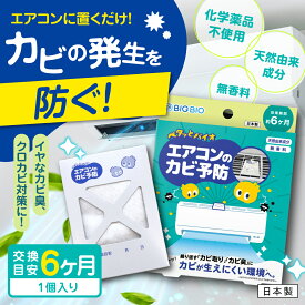 エアコン カビ防止【日本製】ペタッとバイオ 6ヶ月 カビ予防 カビ対策 防カビ エアコン用 貼るだけ 置くだけ カビ臭 ニオイ 臭い対策 BB菌 バイオ 納豆菌 吸気口 エアコン内部 冷房 暖房 梅雨 湿気対策 無香料 化学薬品不使用 天然由来 ビッグバイオ 送料無料