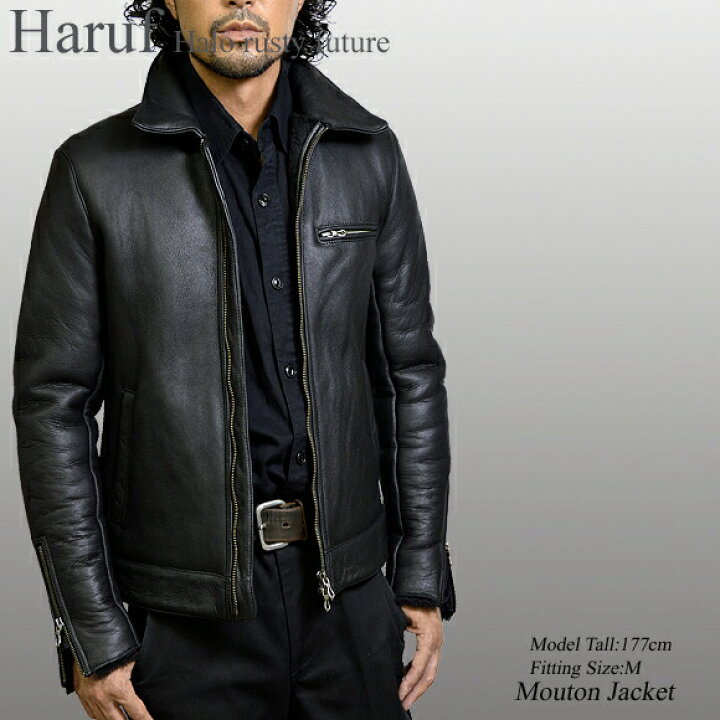 楽天市場】ムートンジャケット ムートン ライダースジャケット メンズ  