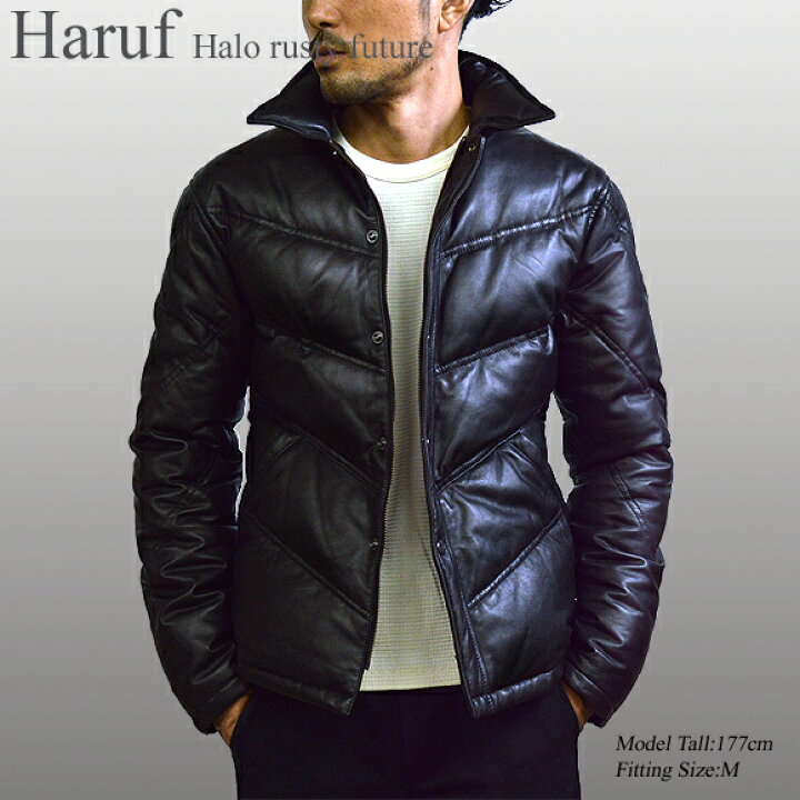 楽天市場】レザーダウンジャケット ダウンコート メンズ 本革  
