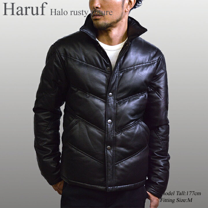 楽天市場】レザーダウンジャケット ダウンコート メンズ 本革  