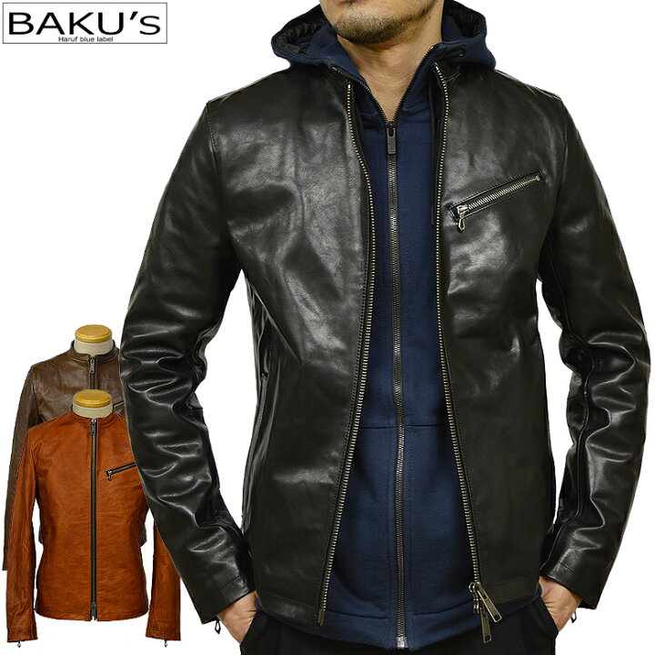 楽天市場】革ジャン メンズ 本革 シングルライダースジャケット レザー  