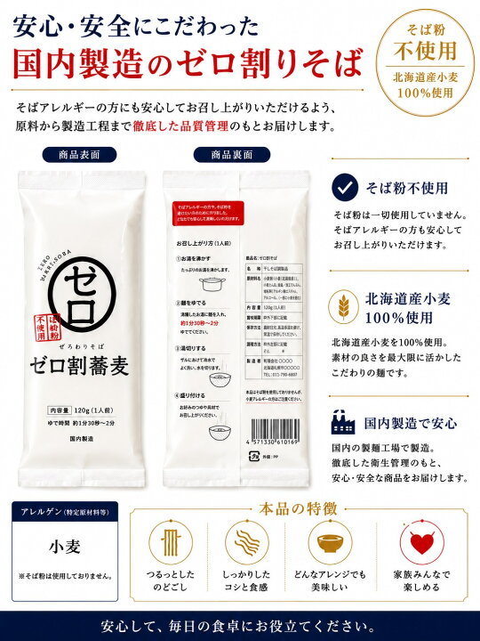楽天市場】お試し商品 ゼロ割蕎麦 2人前 アレルギーレス（[普通盛]1 