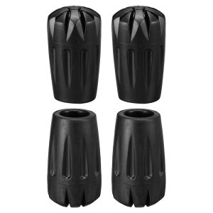 M METERXITY 4個セット トレッキングポール先端キャップ - 杖 交換用キャップ スキースティック先端アクセサリー アウトドアハイキングポールに適用(内径0.41 黒)