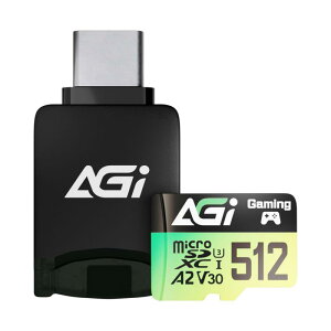AGI 512GB TF138 }CNsdJ[h/CR138 Type CJ[h[_[, Nintendo SwitchmF. MicroSDXC A2 U3 V30 4K UHS-I U3 (ǂݏoxő170MB/sAݑxő1