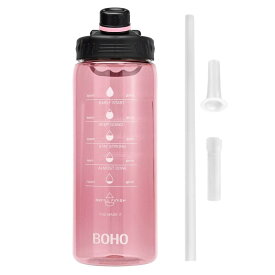 FJbottle 水筒 2リットル ウォーターボトル 2000ml 大容量 タイムマーカー ストロー付き 目盛り 軽量 直飲み スポーツ飲料対応 女の子 男の子 おしゃれ 子供 大人 携帯便利 洗いやすい アウトド