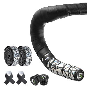 ROCKBROS(ロックブロス)バーテープ ロードバイク 自転車 バーテープ 衝撃吸収 グリップ力 EVA 滑り止め 自転車テープ 厚め エンドキャップつき おしゃれ 左右セット