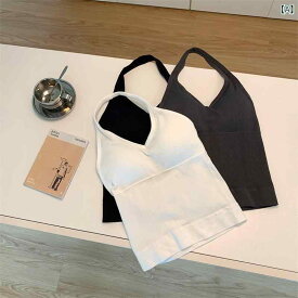 ニット トップス 七分丈 2024 新型 夏に 首を かけて 魅惑的 ストラップを 身に つけて 痩せています。