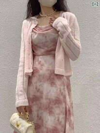 ニット トップス 七分丈 2024 春夏の 新型 韓国は 年齢を 減らして やせています。