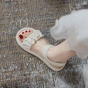 サンダル 厚底 ビーチ レディース かかと露出 平底 フェアリー スカート向け シンプル おしゃれ カジュアル ファッション アウター 使いやすい 便利 お出かけ アーティファクト ローマ風