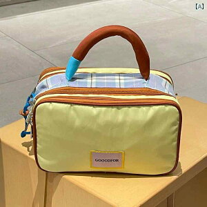 化粧ポーチかわいい 化粧品 バッグ おしゃれ 綺麗 女性用 2024年 ポータブル トラベル トイレタリー 手持ち 大容量 パーティション 収納袋 キュート 紫 黄色 緑