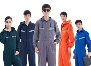 作業着 服 メンズ 労働 工場 建築 建設 土木 自動車修理 保護 ケガ ガード フード付き メカニック 夏用 薄手 スプレー 塗装 大きいサイズ