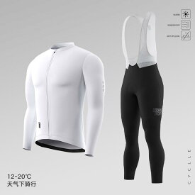サイクリング　ウェア　スーツ Shuzaki 長袖 サイクリング ジャージ ロード バイク トップ オーバー オール 秋冬 速乾 スーツ メンズ