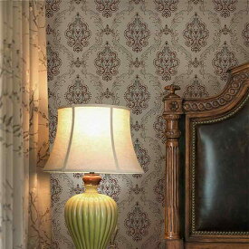 かわいい おしゃれ リメイク リフォーム インテリア 壁紙　クロス　インテリア 映画と 同じ アメリカ レトロ 壁紙 リビング ルームの 寝室の ダマスカスの レトロ 壁紙不 織 布 ホームステイの 背景の 壁