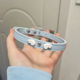 ゴシック調 レザー シンプル 短め カジュアル チョーカー　アクセサリー　レディース 小さい 翼の ラブ チョーカー ネックレス スイートな Y2K ミレニアム