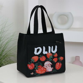 レディースバッグ 綺麗 かわいい 軽量 トートバッグ　キャンバス　ファイル 仕事用の アルミホイル 断熱 層を 備えた大容量の ポータブル キャンバス バッグ ランチ ボックス 収納 ジッパー 付き