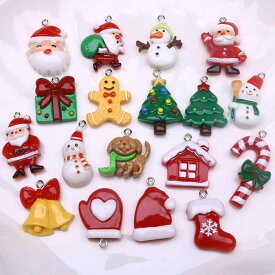 かわいい おしゃれ アクセサリー 贈り物 おもちゃ　動物　かわいい 樹脂製の クリスマス シリーズ 雪だるま ベル 手袋 ジンジャーブレッドマン サンタクロース ツリーの 飾り DIY ジュエリー アクセサリー