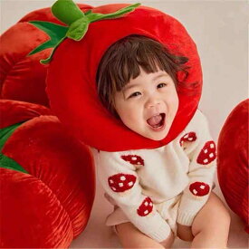かわいい おしゃれ かぶりもの 帽子　うさぎ耳　かわいい かわいい トマト ヘッド ギア フルーツ チェリー 帽子 子供用 1歳の 写真 パフォーマンス 小道具