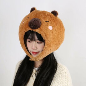 かわいい おしゃれ かぶりもの 帽子　うさぎ耳　かわいい かわいくて おもしろ ガーリー なの カピバラの ぬいぐるみの ヘッド ギア 帽子 写真 パフォーマンス 遊園地 ドレス アップ 小道具
