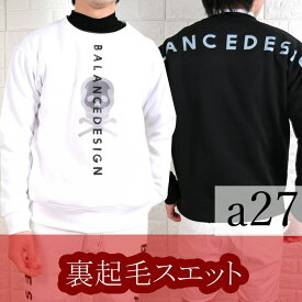 a27 極暖スエットロゴラインスカル S M L 2L 3L 4L 5L BALANCEDESIGN メンズ ゴルフウェア トレーナー メンズ 大きいサイズ ストレッチ ドライ ロゴ プリント クルーネック スウェット BIGサイズ golf お洒落 おしゃれ 春 秋 冬 ゴルフ ウェア コーディネート メンズ
