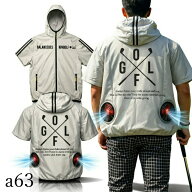 a63 空調服 シャツ ファン付き スカルGOLF M〜4L 扇風機【夏新作 冷却服 ゴルフウェア 大きいサイズ golf…