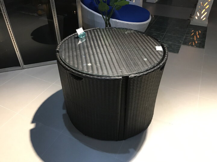 楽天市場】◇シンセティックラタンHAVEN◇円卓＆チェア4脚セット 