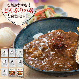 レトルト 惣菜 どんぶりの素 9種 詰め合わせセット レトルト 簡単調理 常温保存 湯煎 保存食 非常食 ごはんのお供 おかず 丼 和食 中華 世界 台湾 アジア 仕送り ギフト お手軽 スタミナ 御歳暮 夜食 ランチ グルメ 肉 魚介