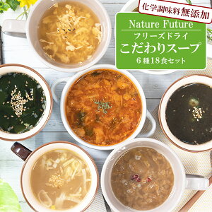 フリーズドライ 厳選素材スープ 6種18食 詰め合わせ セット 化学調味料無添加 スープ インスタント 素 即席 常温 常温保存 お湯を注ぐだけ 個包装 食品 ギフト ギフトセット プレゼント プチ