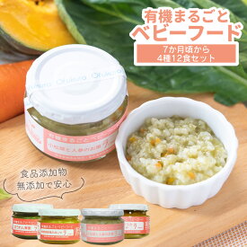 有機まるごとベビーフード 7ヶ月頃から 4種類12食セット ofukuro 有機JAS認定 キッズ 国産 離乳食 初期 中期 後期 7倍粥 完了期 おやつ ギフト プレゼント 贈り物 出産祝 誕生祝 バースデー 内祝い お返し 常温保存 赤ちゃん 御中元 お中元 夏ギフト
