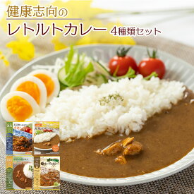 健康志向レトルトカレーお試し4種セット 減塩 低糖質 食物繊維豊富 一人暮らし 買い置き 時短 仕送り プレゼント ストック ランチ 送料無料【ゆうパケット便】