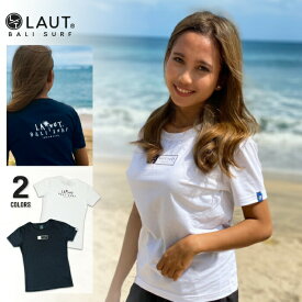 LAUT BALI SURF サーフ 半袖 Tシャツ レディース ガールズ カットソー ジュニア 細身 ホワイト/ネイビー XS/S/M/L 子供服 バリ島 かっこいい おしゃれ 南国 スタンダード 西海岸 ハワイアン サーフ系 ラウトバリサーフ