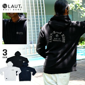 LAUT BALI SURF サーフブランド パーカー メンズ 裏起毛 秋 冬 ホワイト/ブラック/ネイビー S/M/L/XL バリ島