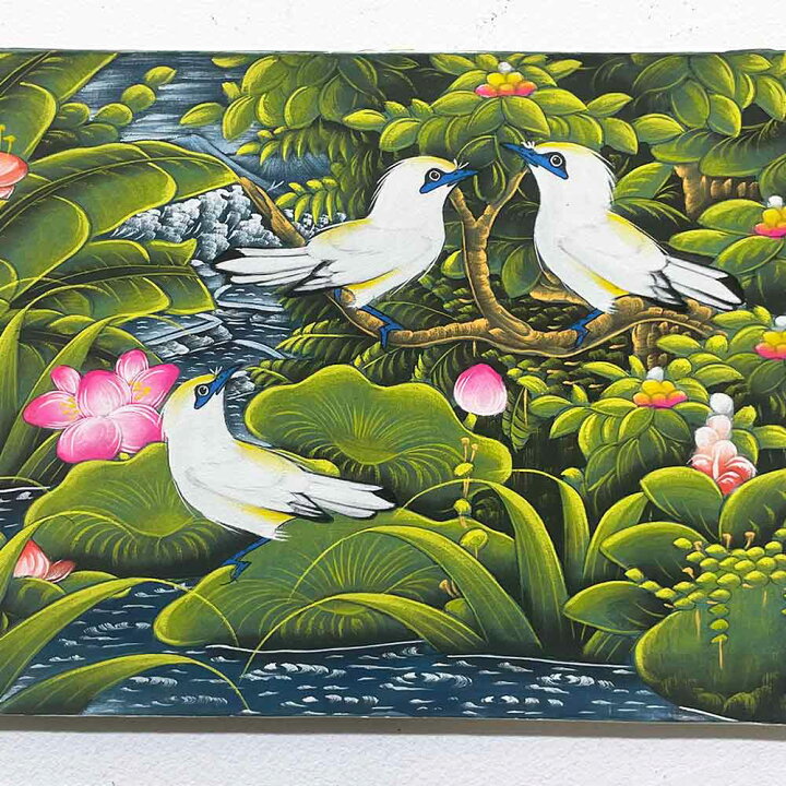 楽天市場】バリ絵画 鳥の絵 3羽 小鳥 シラサギ W40×H30cm ブンゴセカン 