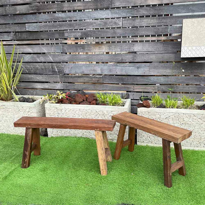 楽天市場】木製 ベンチ 古木 W103cm 家具 椅子 チェア イス ブラウン  