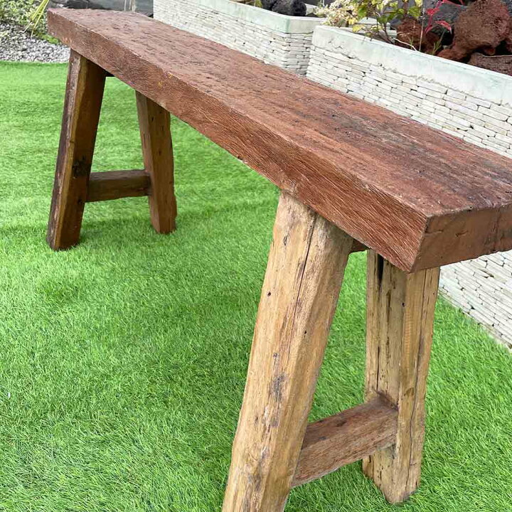 楽天市場】木製 ベンチ 古木 W103cm 家具 椅子 チェア イス ブラウン  